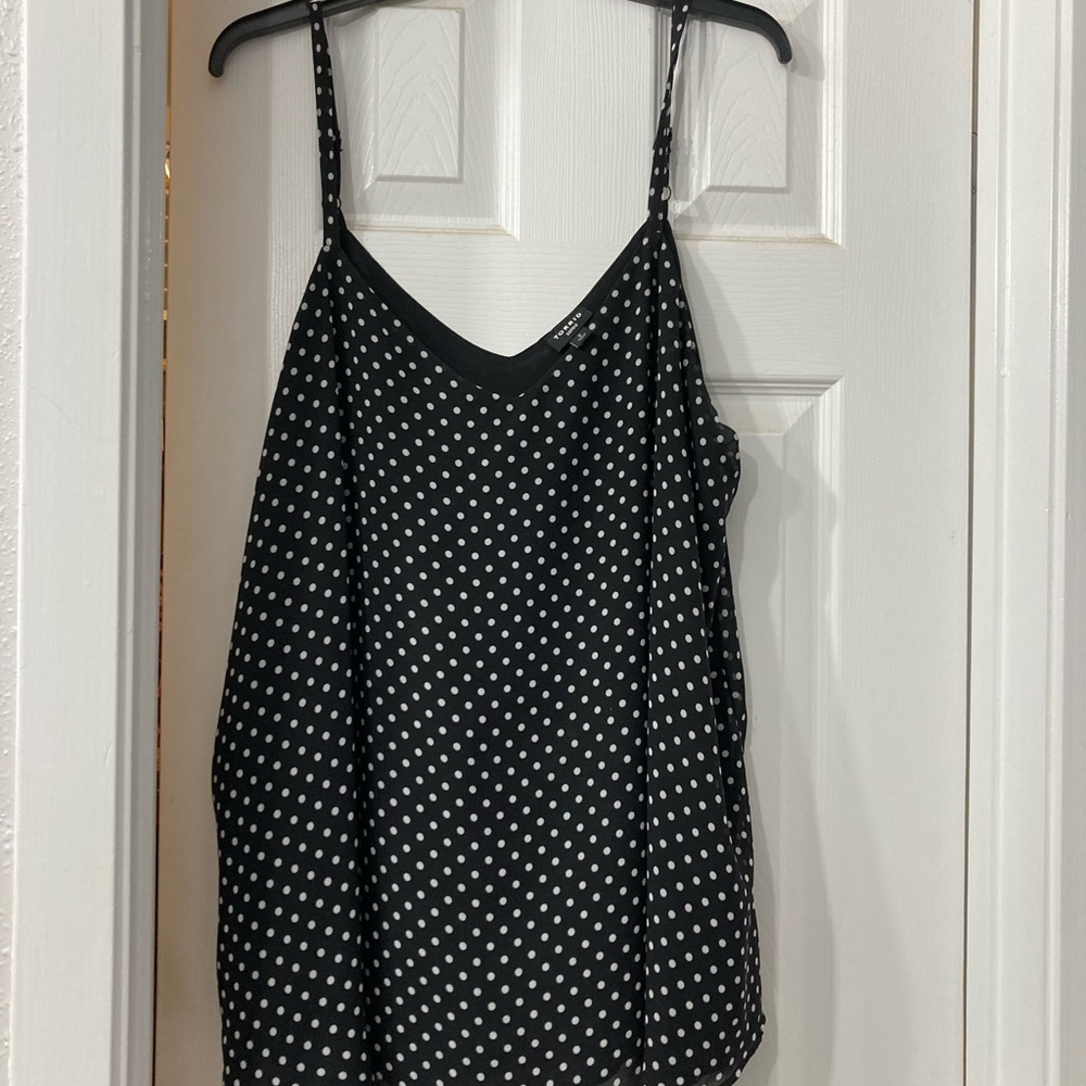 Torrid Size 2. Black and white polka dot chiffon top